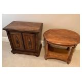 Wooden End Table and Nightstand With Storage