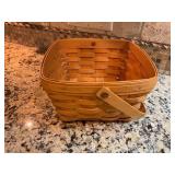 Longaberger Basket with Swing Handle and Marked Ba