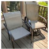Four Outdoor Chairs with Mesh Design and Metal Fra