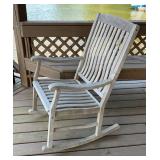 Teak Wood Rocking Chair with Slatted Design