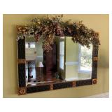 Large Ornate Decorative Mirror with Floral Arrange