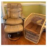 Chairs Including Leather Recliner and Wicker Chair