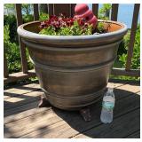 Four Large Plastic Planters with Plants