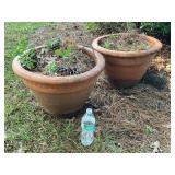 Terra-Cotta Planters with Decorative Rim Design