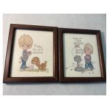 Framed Cross-Stitch Artworks with Religious Themes