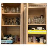 Contents of Six Shelves of Kitchen Cabinets Includ