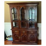 Traditional Wooden China Cabinet with Glass Displa