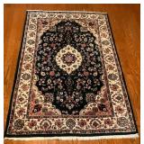 Handwoven Oriental-Style Area Rug With Floral Moti