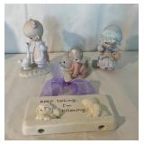 Precious Moments Figurines and Plaque Set