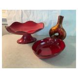 Decorative Bow Compote in Vase with Additional Bow