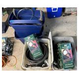 Four Totes of Outdoor Lighting, Electrical Cords,