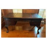 Mahogany Writing Desk with Leather Inset Top and C