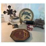 Decorative Accent Pieces Including Plates, Cross,