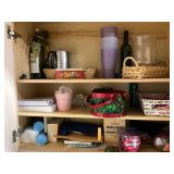 Contents of Laundry Room Including Barware, Towels
