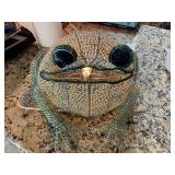 Beaded Frog-Shaped Lamp with Glass Beads and Green