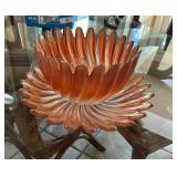 Orange and Gold Sunflower-Shaped Glass Bowls