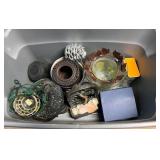 Tote Containing Miscellaneous Decor Items Includin