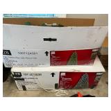 Two 7.5-Foot Pre-Lit Artificial Pine Christmas Tre