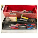 Stockton Red Metal Toolbox with Assorted Tools and
