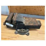 Heavy-Duty Cast Iron Bench Vise with Swivel Base