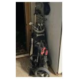 Golf Clubs With Bag and Push Golf Caddy