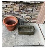 Outdoor Planters and Decorative Metal Trellis