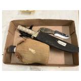 Survival Knife Set with Sheath, Compass, Buck Knif