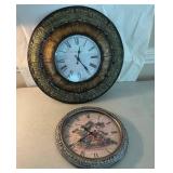 Two Large Battery Operated Decorative Wall Clocks