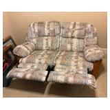 Rocking Loveseat Recliner with Dual Footrests and