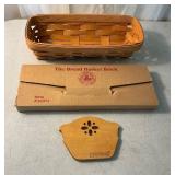 Longaberger Handwoven Bread Basket with Brick Inse