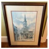 Framed Architectural print Artwork Signed by Fouch