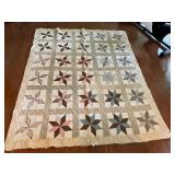 Handmade Quilt with Star Pattern, Approximately 79