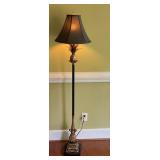 Floor Lamp with Pineapple Decor and Black Shade