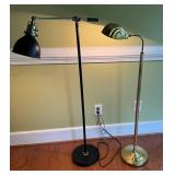 Floor Lamps with Black and Brass Finishes