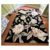 Large Area Rug with Floral Motif, 126" x 93"