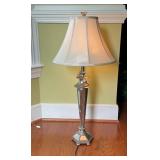 Table Lamp with Metallic Base and Fabric Shade