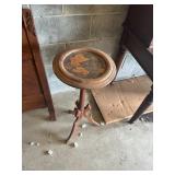Wooden Pedestal Table with Circular Top and Three-