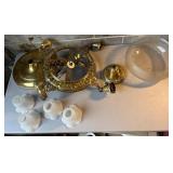 Brass Hanging Ceiling Fixture With Glass Shades