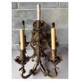 Bronze Electric Wall Sconce With Lion Motif, Measu
