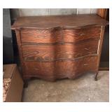 Wooden Chest of Drawers with Curved Design and Thr