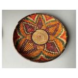 Handwoven Multicolor Basket with Geometric Pattern