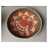 Handwoven Basket with Geometric Design, 15-Inch Di