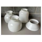 Four White Glass Globes for Milk Lamps or Fixtures