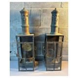 Lanterns With Angel Trim and Partial Glass Panes