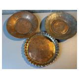 Three Engraved Metal Plates, Approx. 10 Inches Eac