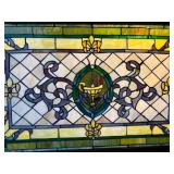 Stained Glass Window Panel with Floral and Chalice