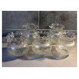 Five Decorative ruffle edge, Glass Lamp Shades wit