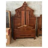 Late 19th to Early 20th Century Wooden Bed Frame w