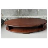 Wooden Oval Lazy Susan Display, 23 1/2 Inches Long