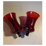 Red Glass candle Shades with Mounting Hardware